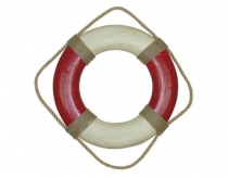 Dekoračné záchranné koleso s lanom červená/krémová