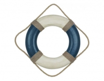 Dekoračné záchranné koleso s lanom modrá/krémová