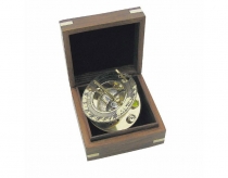 Sundial compass in wooden box