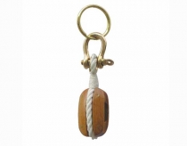 Keyring Pully wood brass