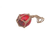 Fishermen's glass ball in net red