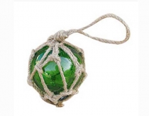 Fishermen's glass ball in net, green
