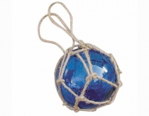 Fishermen's glass ball in net, blue