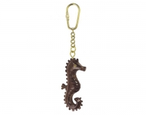 Wooden seahorse keychain