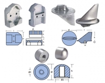Sada hliníkových anód pre lodné motory Mercury, Mercruiser Alpha