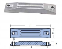 Hliníková anóda pre lodné motory Honda 40-50 HP
