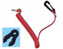 Safety stop key with spiral string