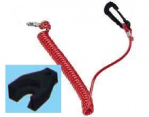 Safety stop key with spiral string