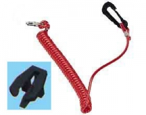 Safety stop key with spiral string