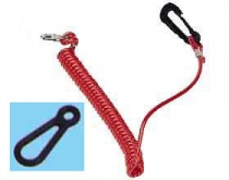 Safety stop key with spiral string