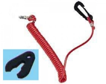 Safety stop key with spiral string