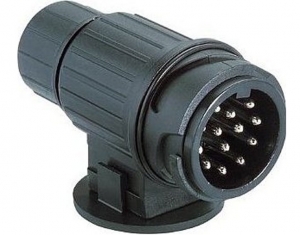 Zástrčka 13 pólová 12V plast čierna príves