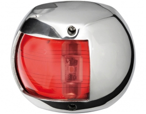 Kompaktné navigačné svetlo, leštená nerez, 112,5°, červené