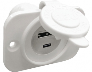 USB zástrčka Typ A + Typ C, biela