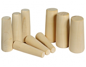 Série 9 nouzových dřevěných zátek 20 až 49mm