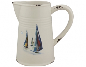 Krug mit Boot, Höhe: 17,5cm, Durchmesser: 9,5/11,5cm