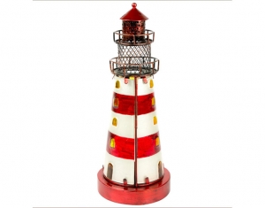 Kerzenständer Leuchtturm rot 32cm