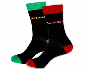 Socken rot/grün mit Flaggen