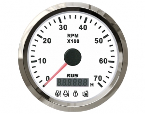 Otáčkoměr s počítadlem motohodin pro závěsné motory, bílý