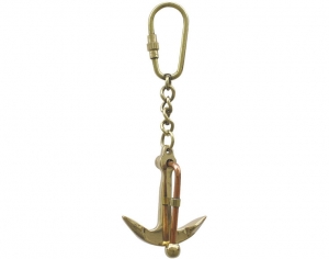 Keyring Anchor, brass/copper