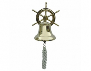 Lodní zvon s kormidlem 12 cm
